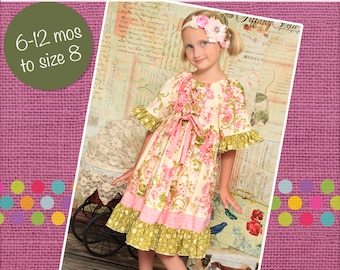 Rosanna's corset peasant top PDF pattern size 6-12 months to size 8