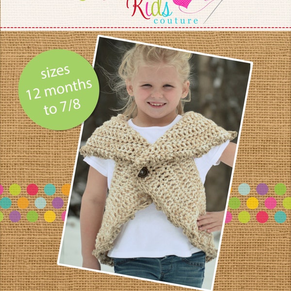 Aspen’s Circle Vest Crochet PDF Pattern 12/24m/2T through 7/8 girls