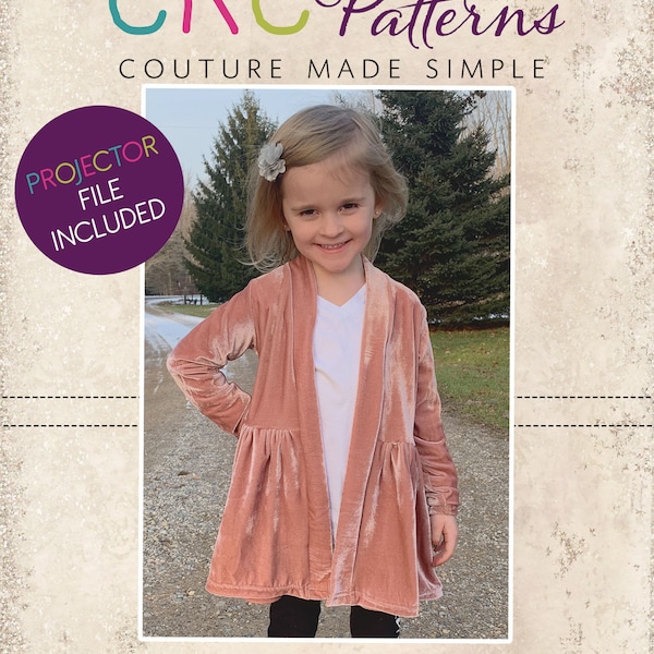 Susan's Swing Cardigan Sizes 2T to 14 Kids PDF Pattern | Sweater | Jumper | Projector File | A0 Pattern Pieces