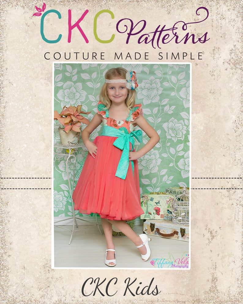 Bethany's Fancy Party Dress Sizes NB to 15/16 Kids and Doll PDF Pattern image 1