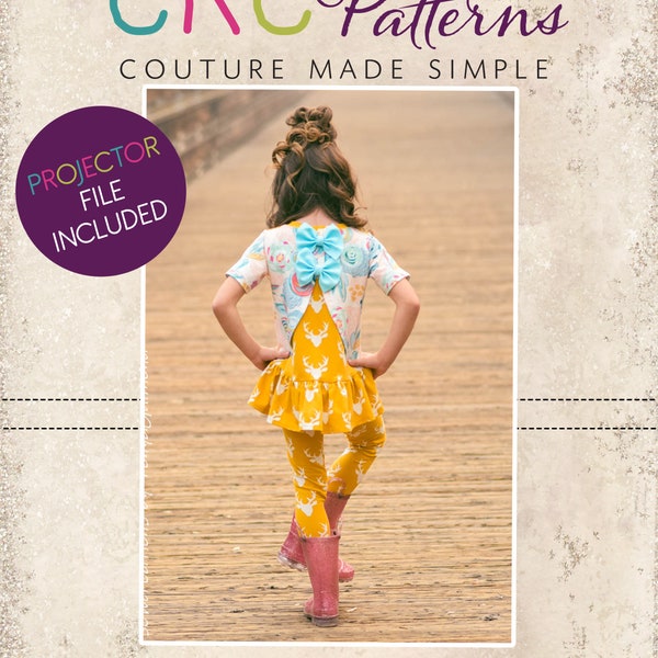 Aster's Amazing Layered Top Sizes 2T to 14 Kids PDF Pattern | A0 and Projector File | Knit | Boutique