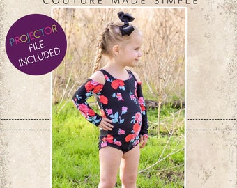 Virginia's Bodysuit and Crop Top Sizes 2T to 14 Kids PDF Pattern | Boho | Boutique | Organic Modern | Toddler | Tweens |