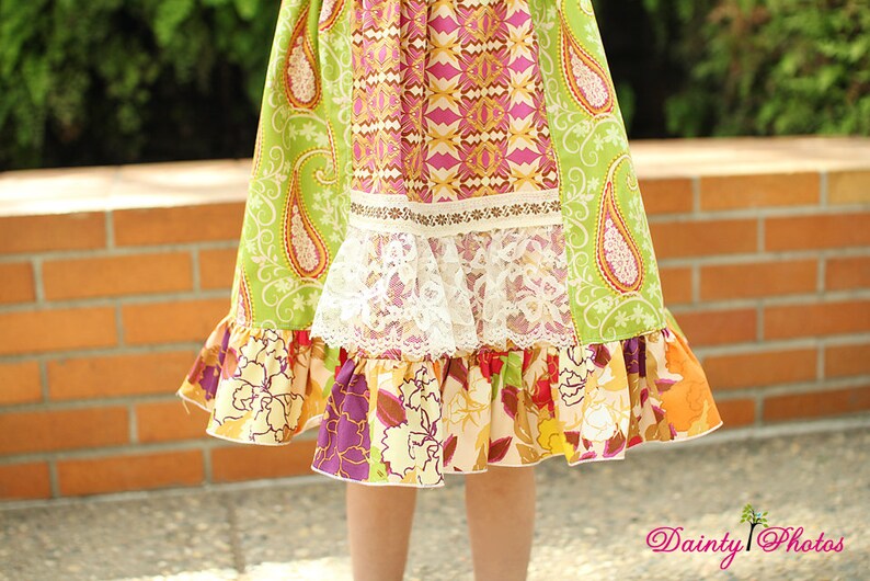 Molly's Faux Apron Peasant Dress PDF Pattern size Newborn to 8 Kids Plus Free Doll Pattern image 6