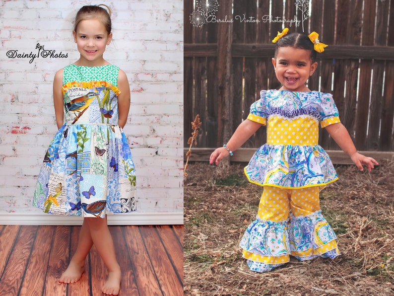 Celeste's Boat Neck Dress and Top Sizes Newborn to 8 Kids PDF Pattern image 5