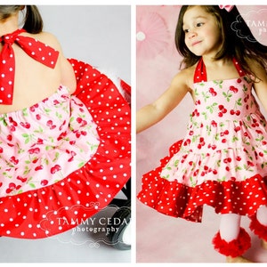 Lola's Tiered Twirly Dress PDF Pattern size 6/12 months to size 8 image 1
