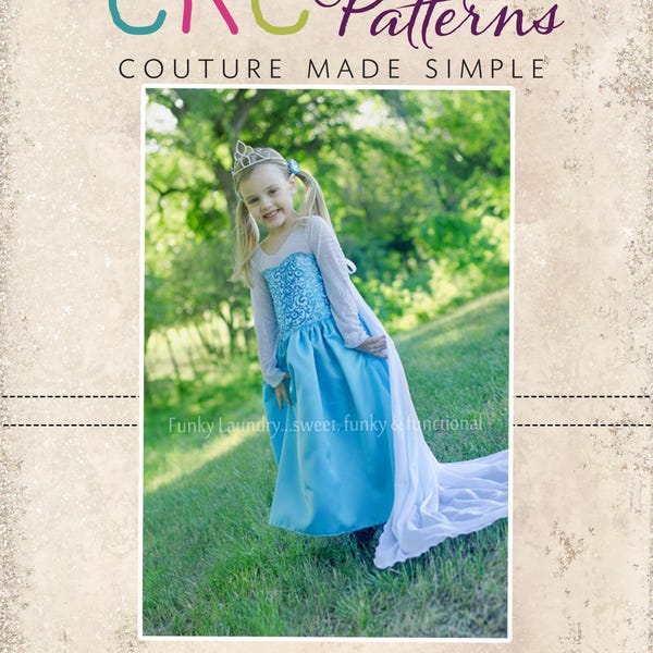 Elise's Everyday Princess Dress PDF Pattern Größen 6/12 m bis Mädchen 15/16 Kind plus GRATIS Puppen-Schnittmuster