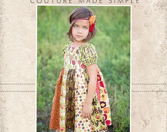 Jewel's Stripwork Dress PDF Pattern size NB to size 8 plus FREE Doll Pattern