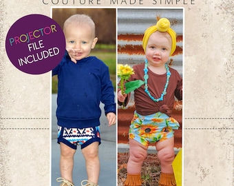 Saffron's Knit Bummies Sizes NB to 5T Kids PDF Pattern | A0 and Projector File