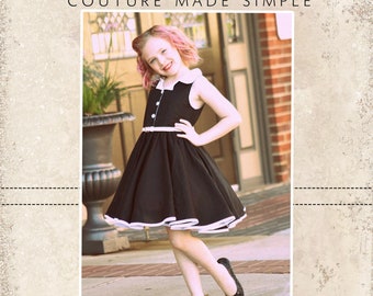 Lorraine’s Button Up Dress Sizes NB to 14 kids PDF Pattern | Button Up Collared Vintage