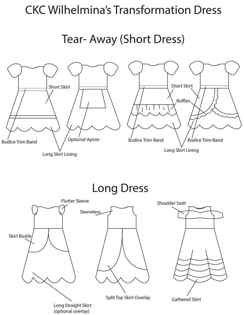 Wilhelminas Transformation Dress Sizes PDF Pattern Sizes 2T to 14 image 9