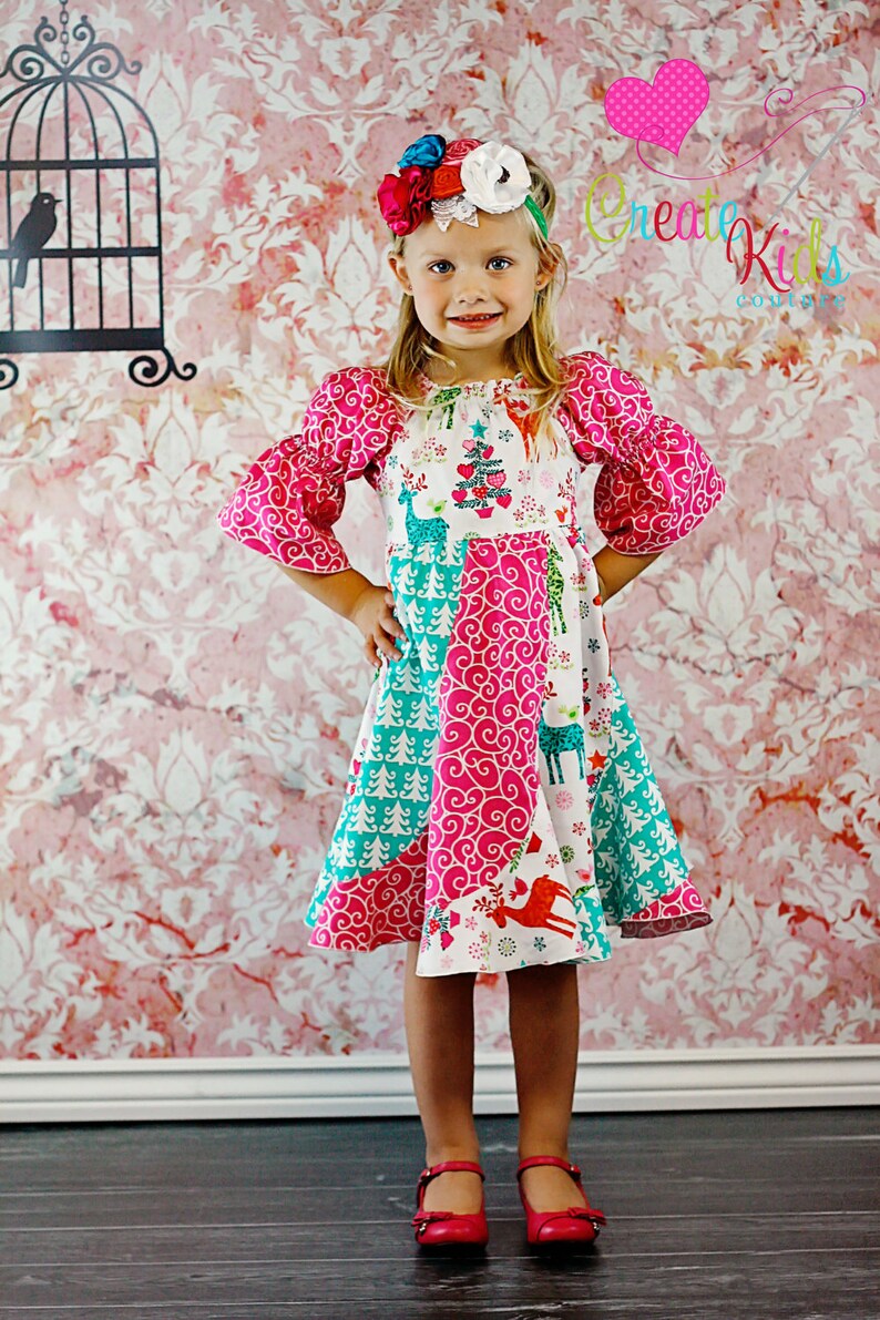 Violette's Swirly Peasant Dress PDF Pattern sizes Newborn to 8 Kids Plus FREE Doll Pattern image 5