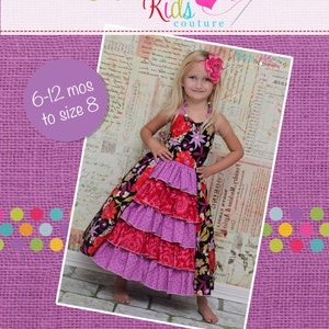 Penelope's Princess Ruffle Dress PDF Pattern sizes 6-12 months to 8 image 2