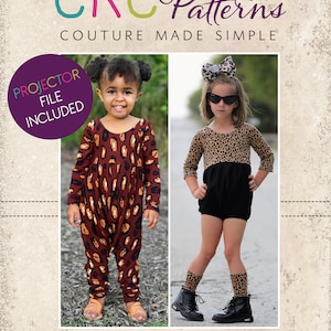 Lotus&#39; Knit Romper Sizes NB to 14 Kids PDF Pattern | Harem | Parachute | Bubble | Boutique Wear | Jumpsuit Dance | Genie Dancewear