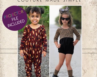 Lotus' Knit Romper Sizes NB to 14 Kids PDF Pattern | Harem | Parachute | Bubble | Boutique Wear | Jumpsuit Dance | Genie Dancewear