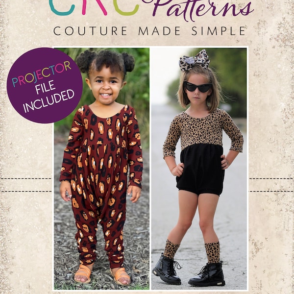 Lotus' Knit Romper Sizes NB to 14 Kids PDF Pattern | Harem | Parachute | Bubble | Boutique Wear | Jumpsuit Dance | Genie Dancewear