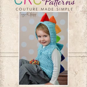 Hudson's vest met capuchon gehaakt pdf-patroon maten 12/24 maanden tot maat 6/7/8 jongens