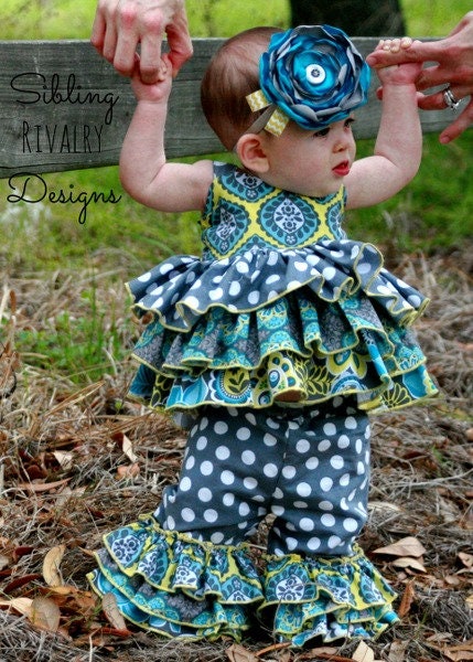 Kara's Triple Ruffle Pants and Capris Sizes NB to 8 Kids and Dolls PDF  Pattern Sewing Pattern Boutique Style Babies Toddlers 