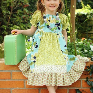 Molly's Faux Apron Peasant Dress PDF Pattern size Newborn to 8 Kids Plus Free Doll Pattern image 2