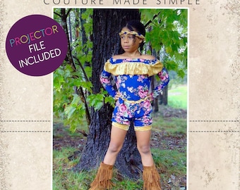 October’s Knit Romper Sizes 2T to 14 Kids PDF Pattern