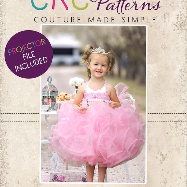 Brazil’s Tulle Horse Hair Braid Dress Sizes 12/18m to 14 Kids PDF Pattern | Flower Girl| Pageants | Glitzy | Glitz | A0 and Projector File