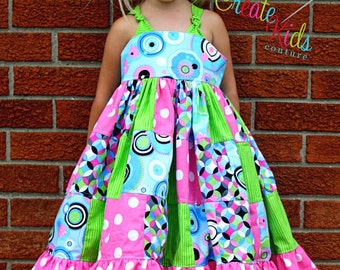 Penny's Patchwork Twirly Dress PDF Pattern NEW sizes 6-12 months to size 8