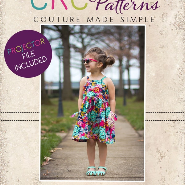 Pansy's Pocket Top and Sundress Sizes NB to 14 Kids PDF Pattern | Boutique Style | Spring Summer | A0 and Projector Files | Babies | Toddler