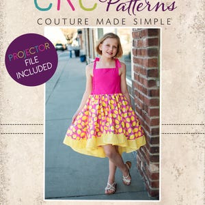 Rosalyn’s Racerback High Low Dress Sizes NB to 14 Kids PDF Sewing Pattern | A0 and Projector File