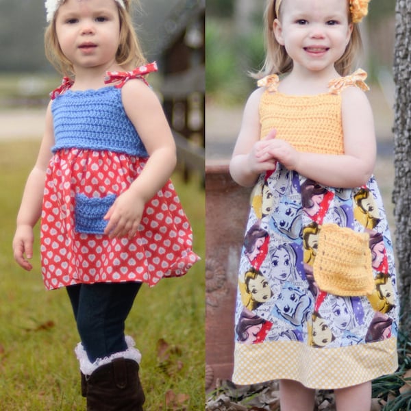 Juliette’s Crochet Bodice Top and Dress PDF Pattern sizes Newborn through size 8