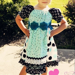 Molly's Faux Apron Peasant Dress PDF Pattern size Newborn to 8 Kids Plus Free Doll Pattern image 7