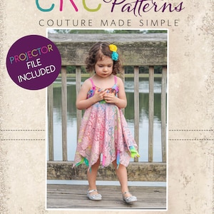 Harlyn's Knit Star Dress Sizes 2T to 14 Kids PDF Pattern Knit Boutique A0 and Projector File image 1