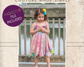 Harlyn's Knit Star Dress Sizes 2T to 14 Kids PDF Pattern | Knit | Boutique | A0 and Projector File