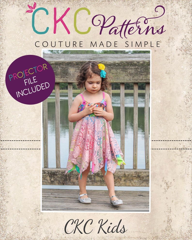 Harlyn's Knit Star Dress Sizes 2T to 14 Kids PDF Pattern Knit Boutique A0 and Projector File image 1