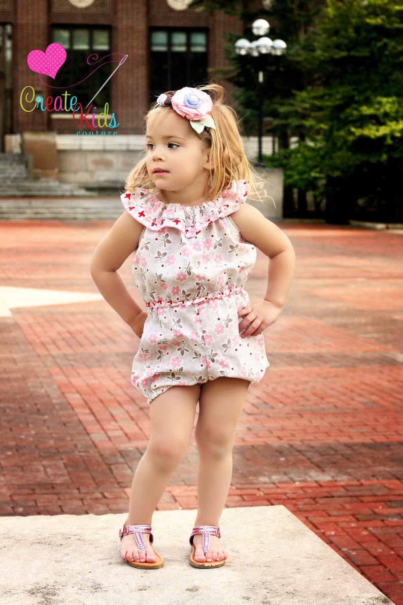 Whitney's Ruffle Neck Romper Sizes NB to 8 Kids and Dolls PDF Pattern ...
