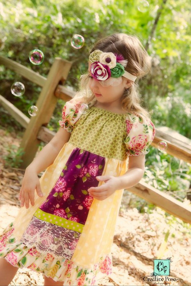 Molly's Faux Apron Peasant Dress PDF Pattern size Newborn to 8 Kids Plus Free Doll Pattern image 4