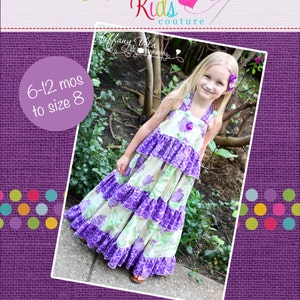 Julia&#39;s Twirly Maxi Dress PDF Pattern sizes 6-12 months to 8 girls