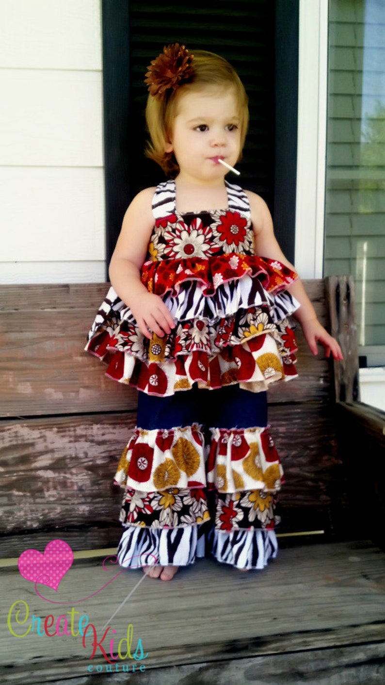 Kara's Triple Ruffle Pants and Capris Sizes NB to 8 Kids and Dolls PDF Pattern Sewing Pattern Boutique Style Babies Toddlers image 10