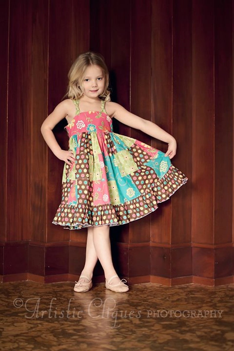 Penny's Patchwork Twirly Dress PDF Pattern NEW sizes 6-12 months to size 8 image 2