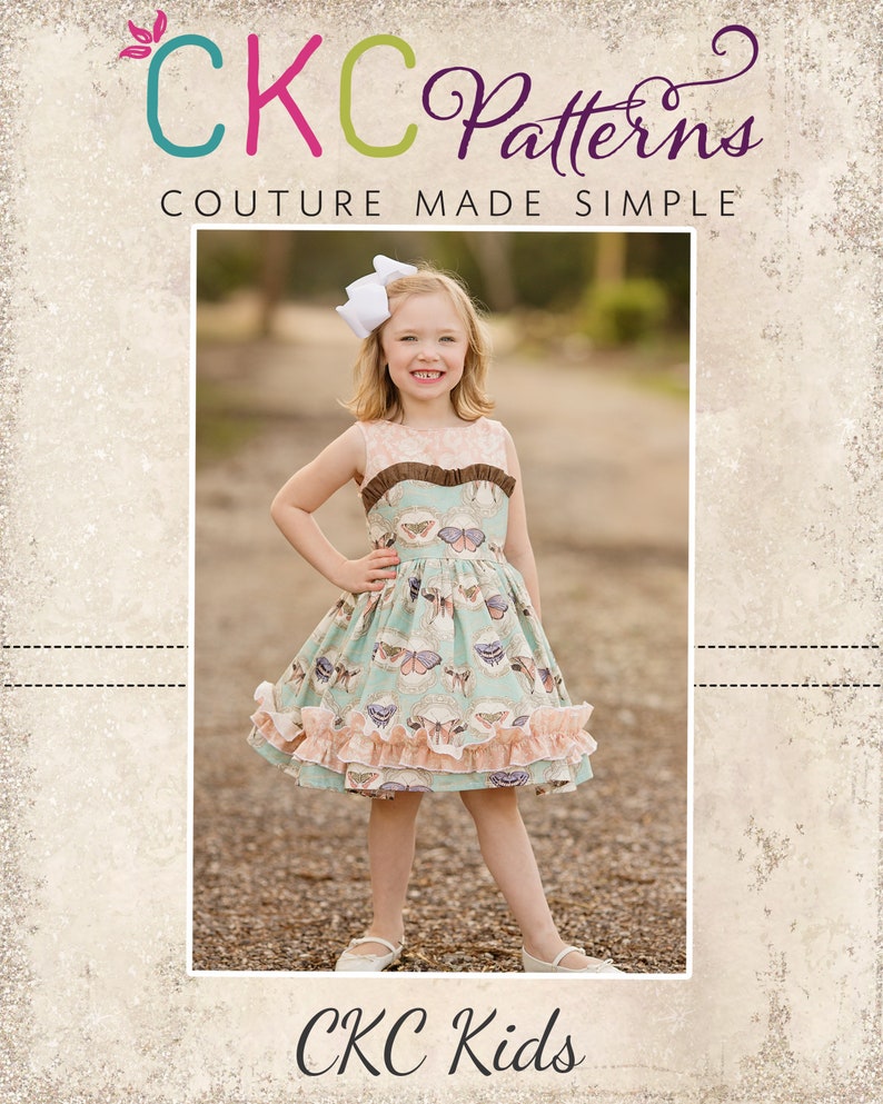 Celeste's Boat Neck Dress and Top Sizes Newborn to 8 Kids PDF Pattern image 1