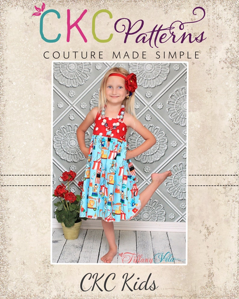 Amber's Simple Halter Top and Dress PDF Pattern size 6/12 months to 8 Kids Plus FREE Doll Pattern image 1