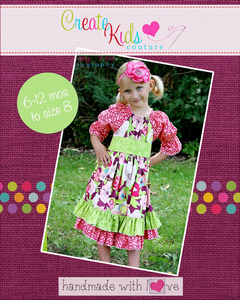 Elena's Twirly Peasant Dress PDF Pattern Now size 6 months to size 8 image 1