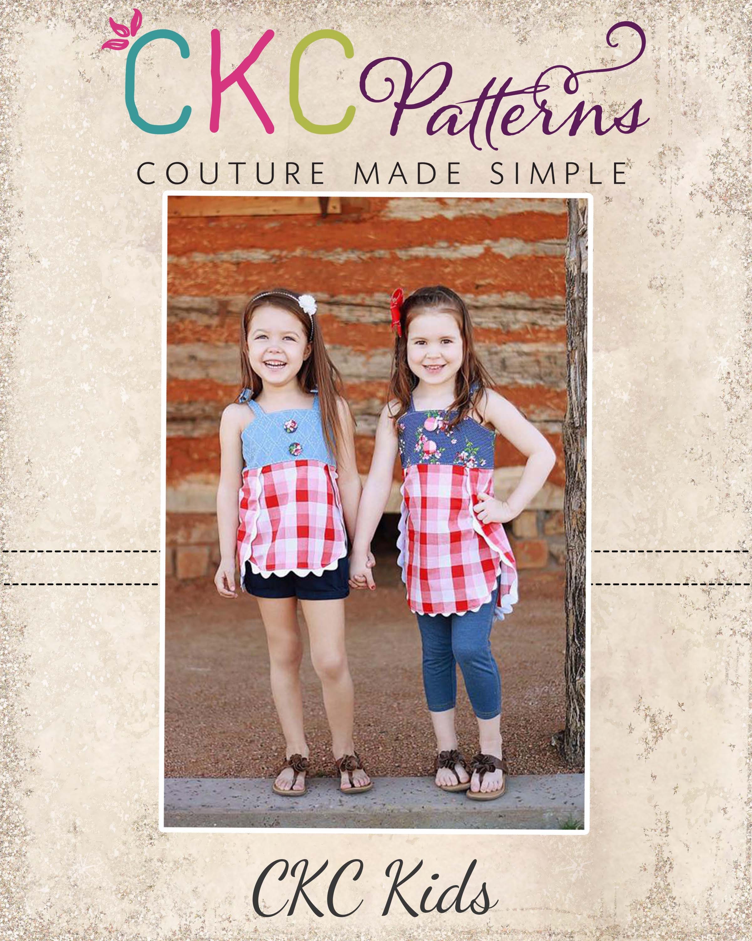 Berkley's Beautiful Pleated Top, & Dress Sizes NB to 14 Kids PDF Pattern