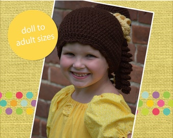 Isabelle's Princess Wig Crochet PDF Pattern Doll, Infant, Baby Toddler, Child and Tween/Adult sizes