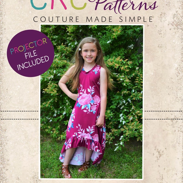 Holland's High-Low Dress Sizes 2T to 14 Kids PDF Pattern