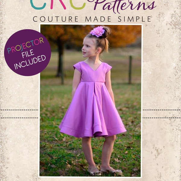 Juliette's Perfect Party Dress Sizes 2T to 14 Kids PDF Pattern | A0 and Projector Files | Flower Girl | Pageants |  Glitz | Fancy | Holiday