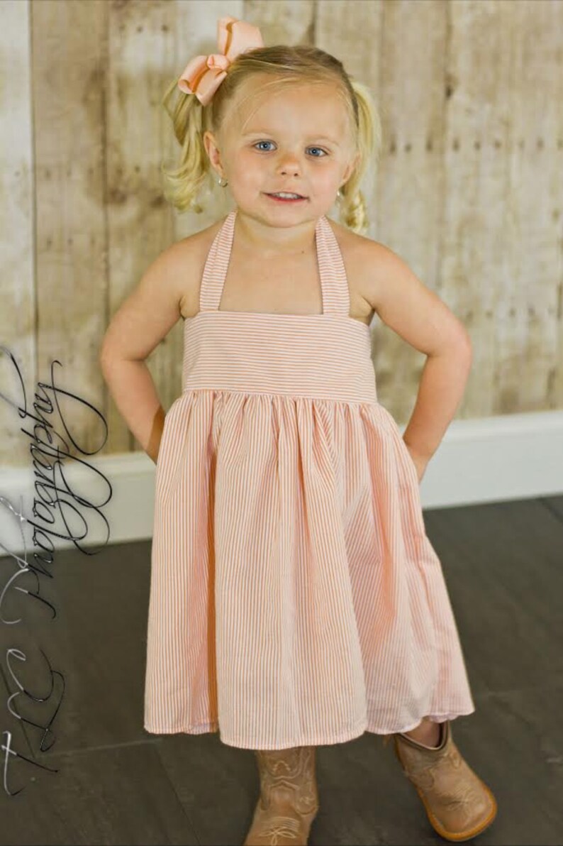 Amber's Simple Halter Top and Dress PDF Pattern size 6/12 months to 8 Kids Plus FREE Doll Pattern image 4