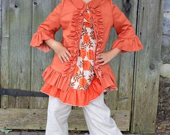 Adele's Ruffled Jacket PDF Pattern Sizes 0-6 mos to size 8