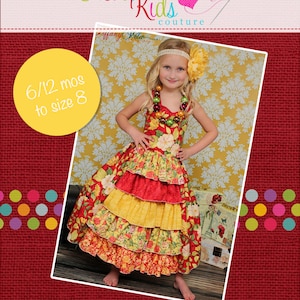 Penelope's Princess Ruffle Dress PDF Pattern sizes 6-12 months to 8 image 1