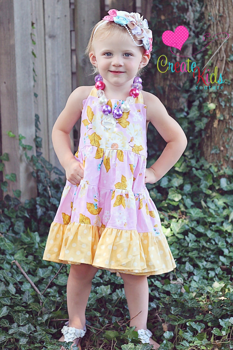 Lola's Tiered Twirly Dress PDF Pattern size 6/12 months to size 8 image 4