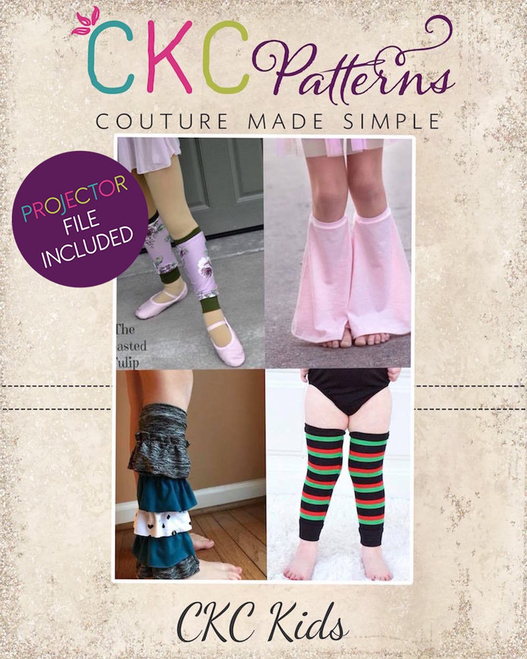 Lydia's Leg Warmers Sizes NB to 14 Kids PDF Pattern