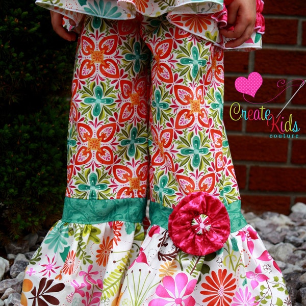 Rihanna's Flower Pants and Capris PDF Pattern size 6-12m to size 8 girls